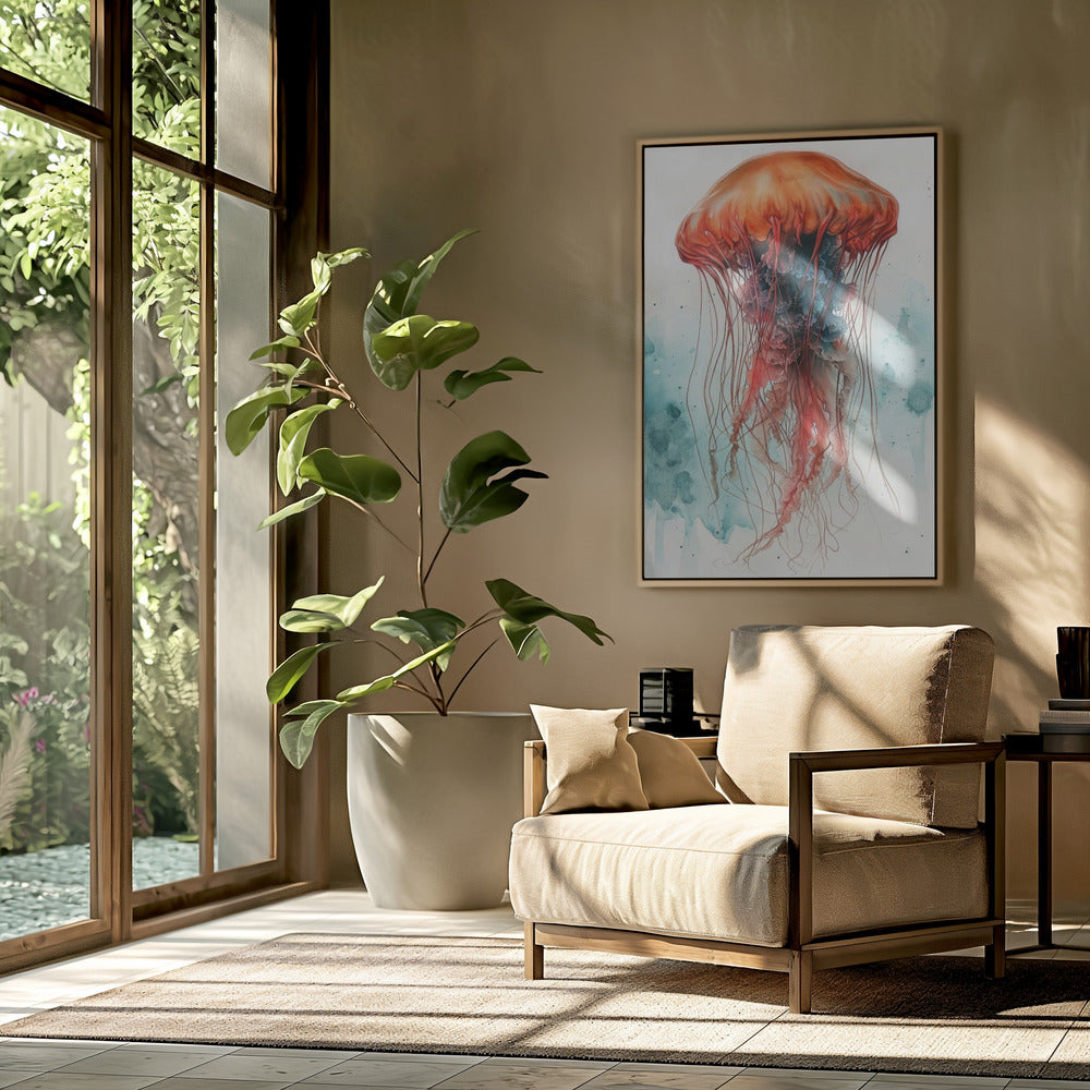 Animal Watercolor Art Medusa Sea Life | Poster