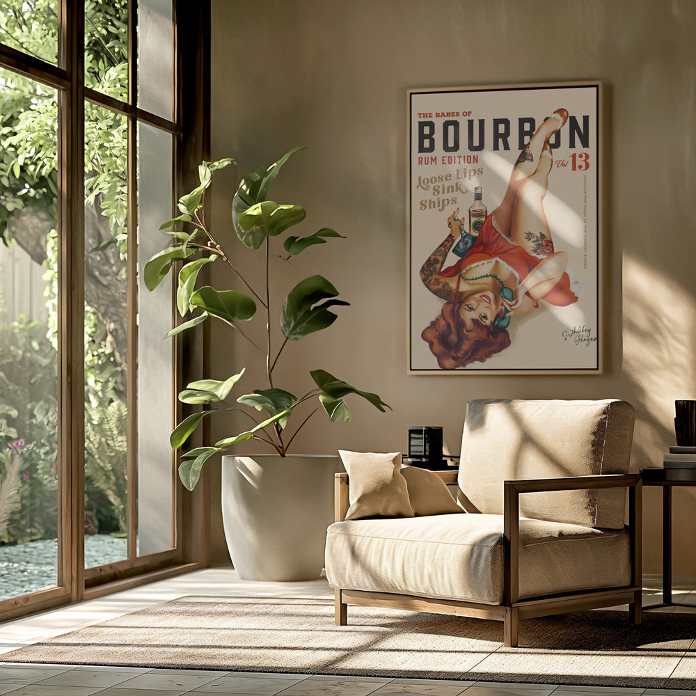 Babes of Bourbon Vol 13 Rum Drinking Pinup Girl Art | Poster