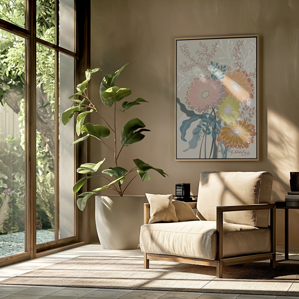 Springtime Daisies Earthy Tones | Poster