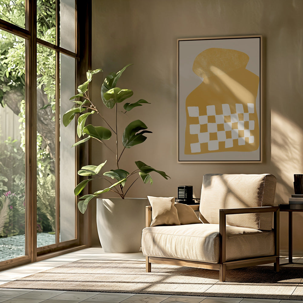 Golden Checkered Form | Poster