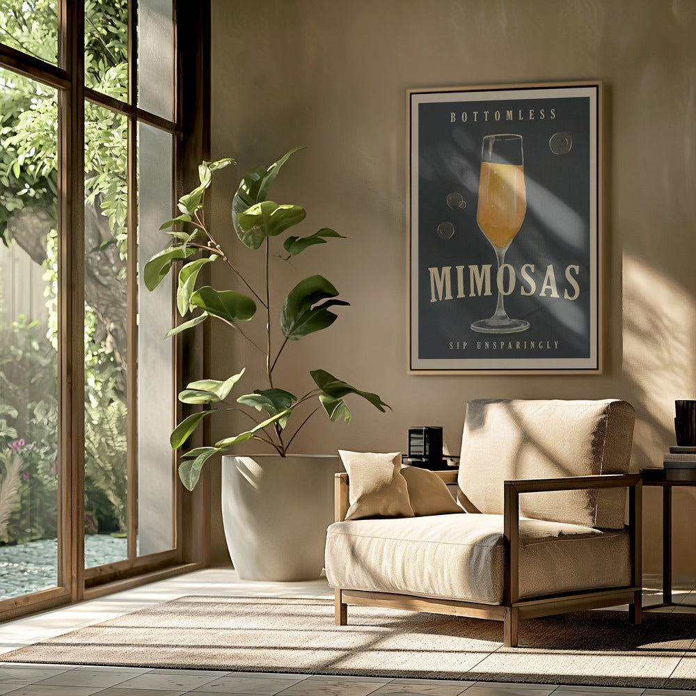 Bottomless Mimosas Art Deco Cocktail Bar Art | Poster