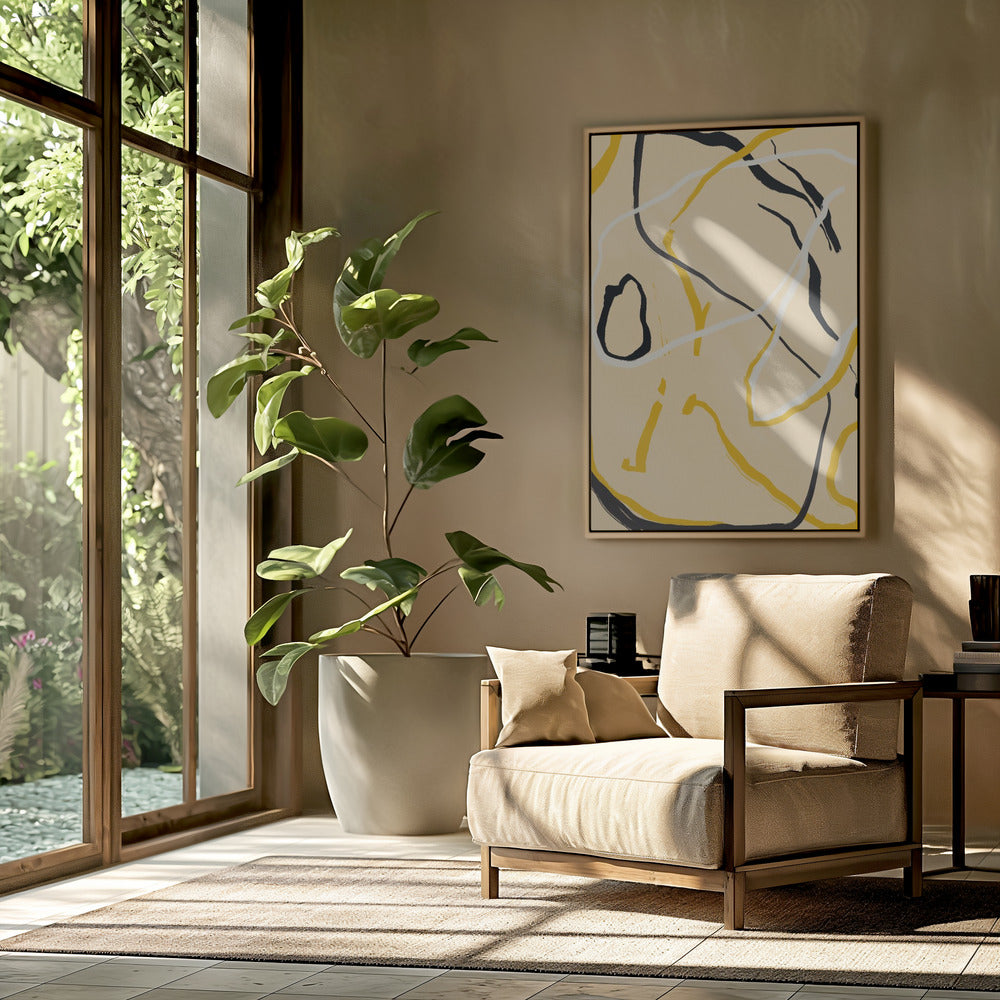 Golden Flow Lines | Poster