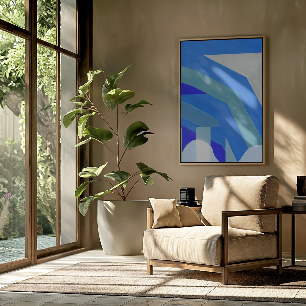Blue French Stripes 1 | Poster