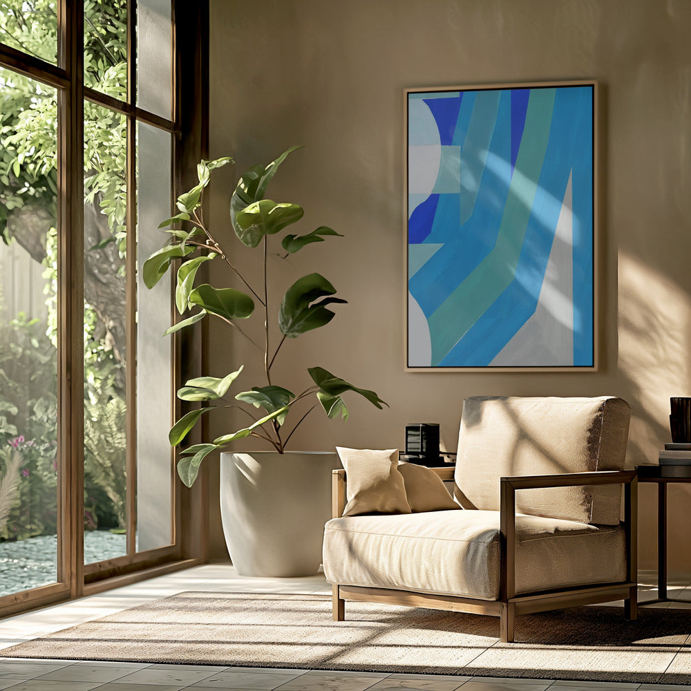 Blue French Stripes 2 | Poster