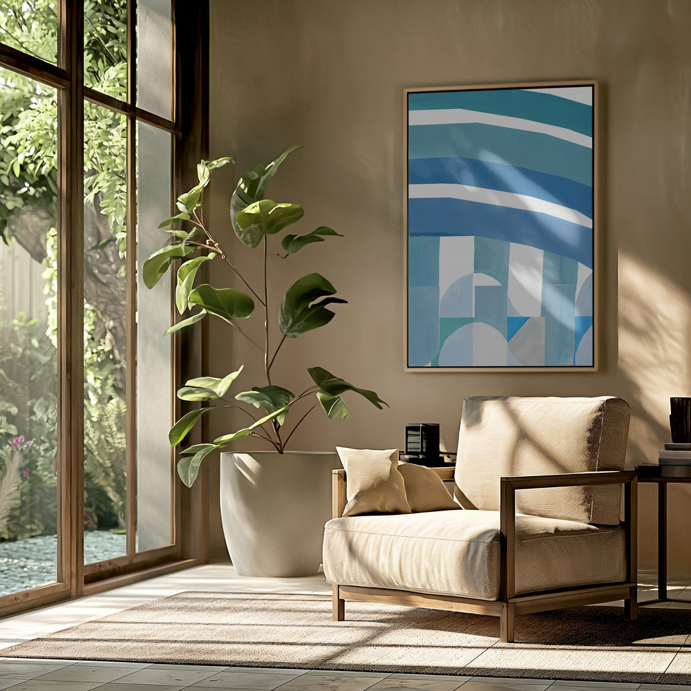 Blue French Stripes 3 | Poster