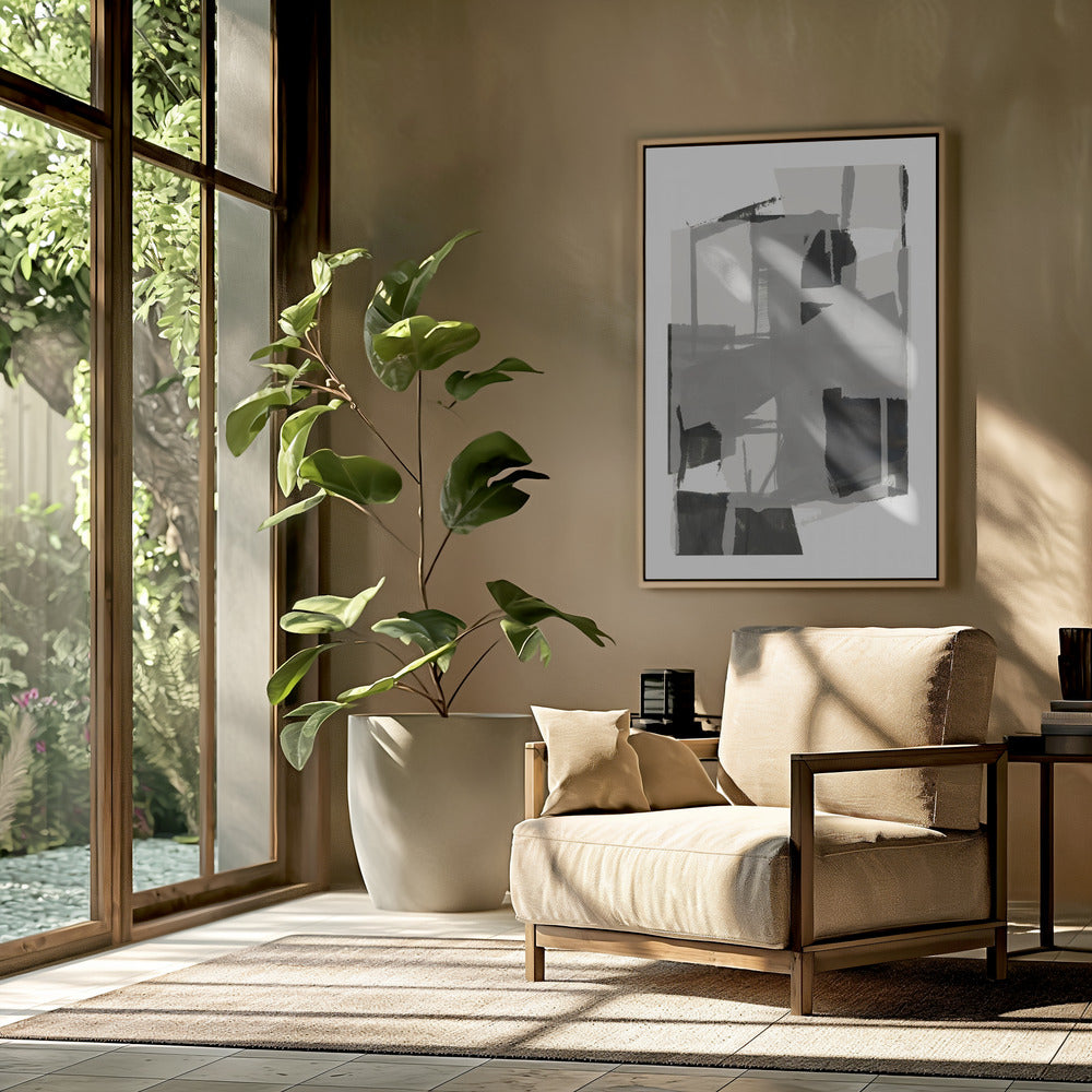 Black and White Abstract Composition No.5 | Poster
