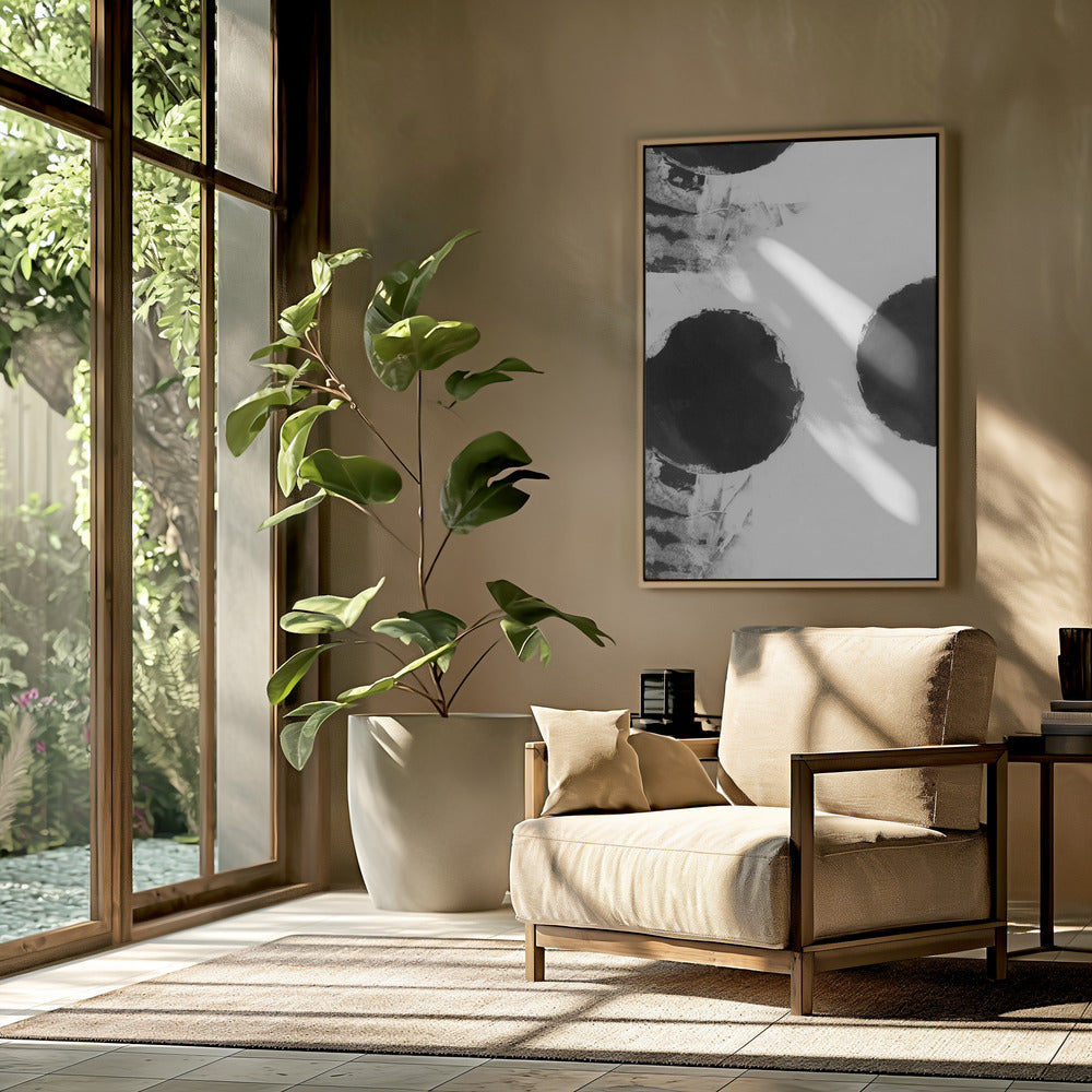 Black and White Abstract Dots 3 | Poster