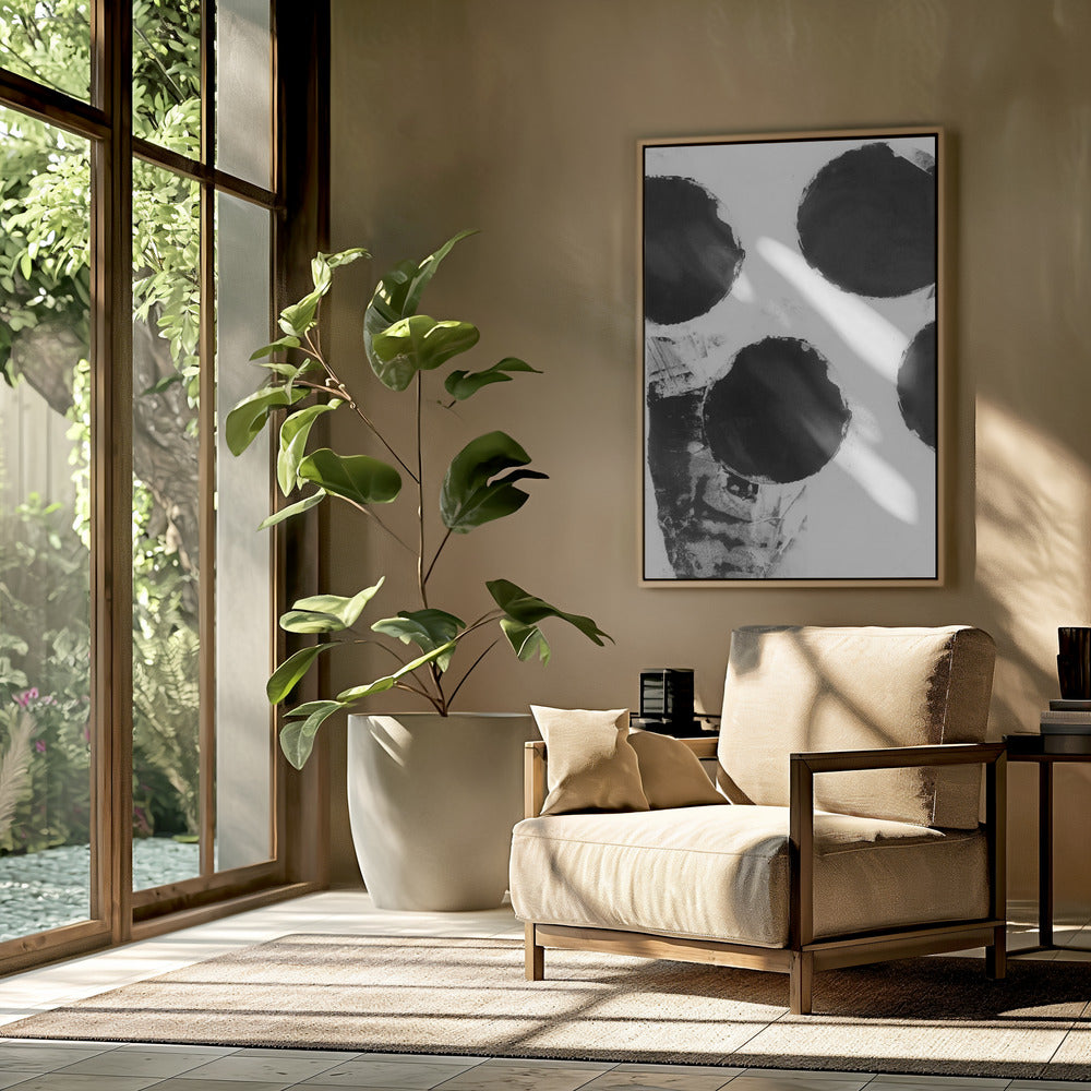 Black and White Abstract Dots 4 | Poster