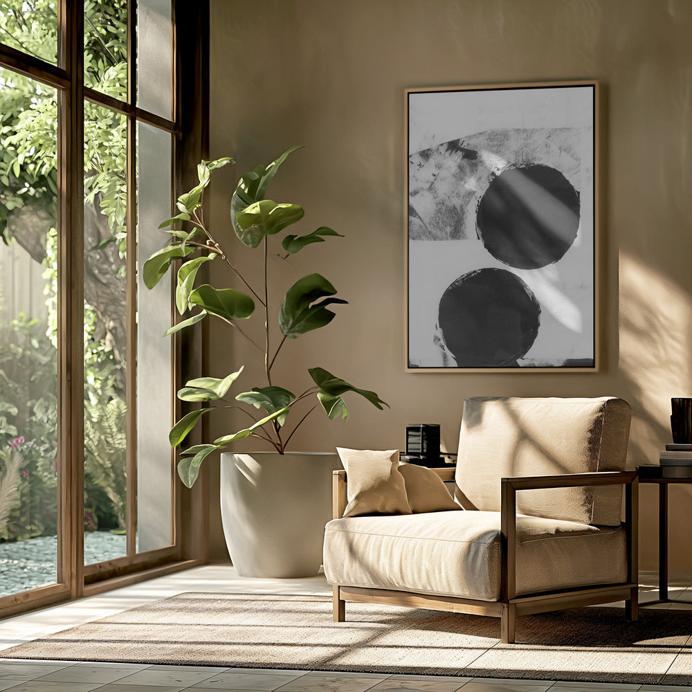 Black and White Abstract Dots 5 | Poster