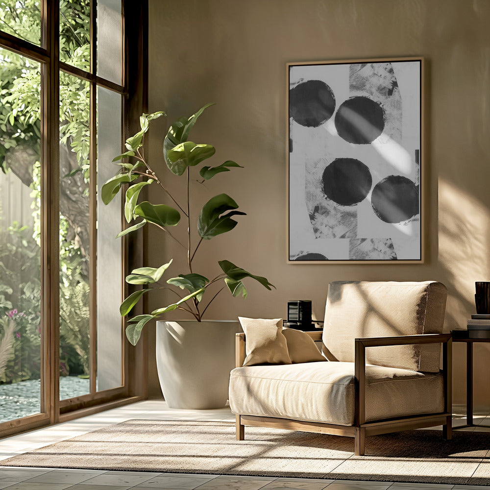 Black and White Abstract Dots 6 | Poster