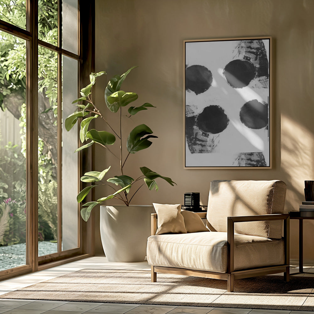 Black and White Abstract Dots 7 | Poster