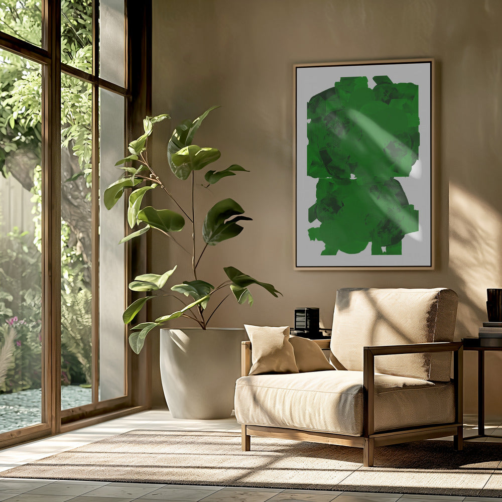 Green and Black Abstract Composition No.2 | Poster