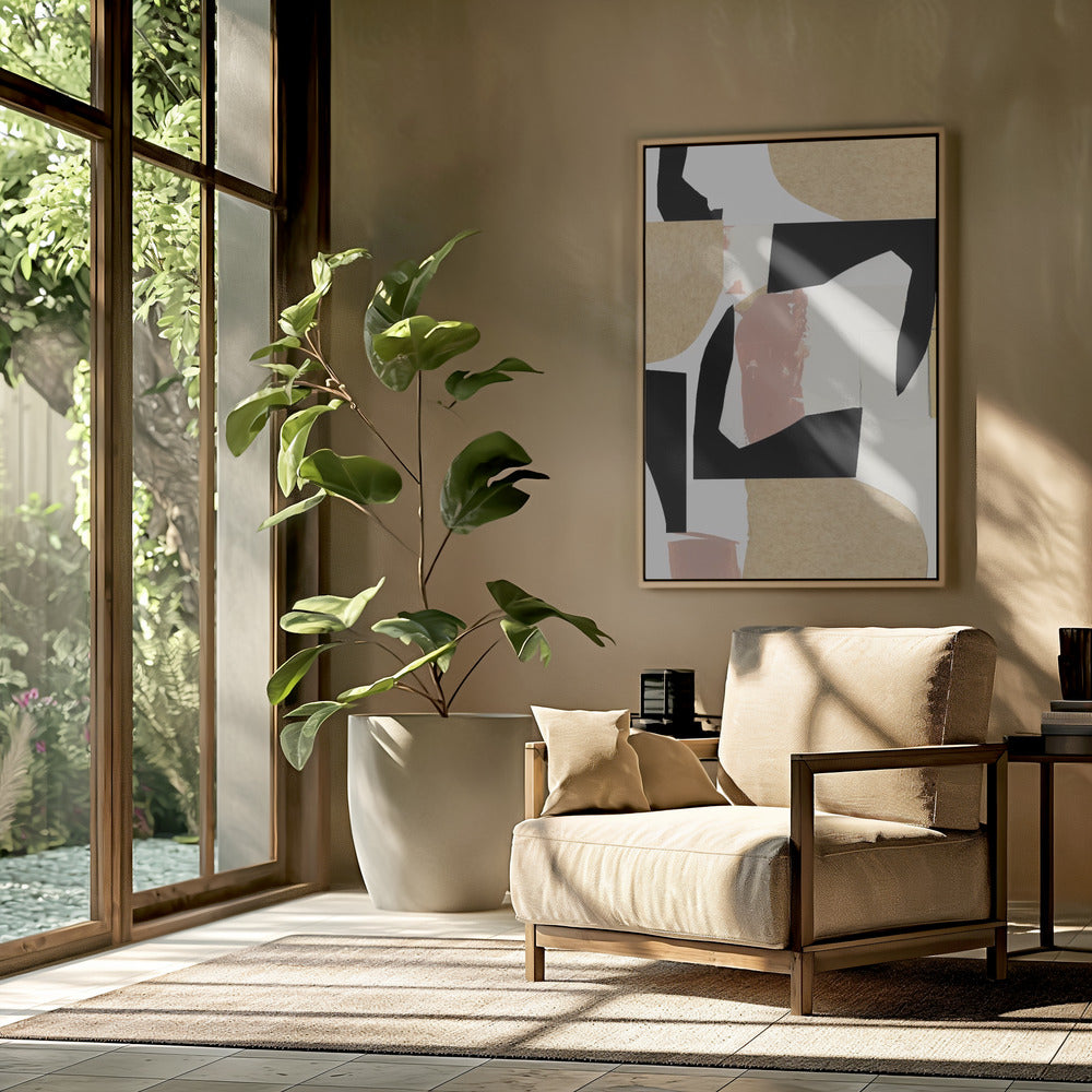 Neutral Abstract Shapes On White 2 | Poster