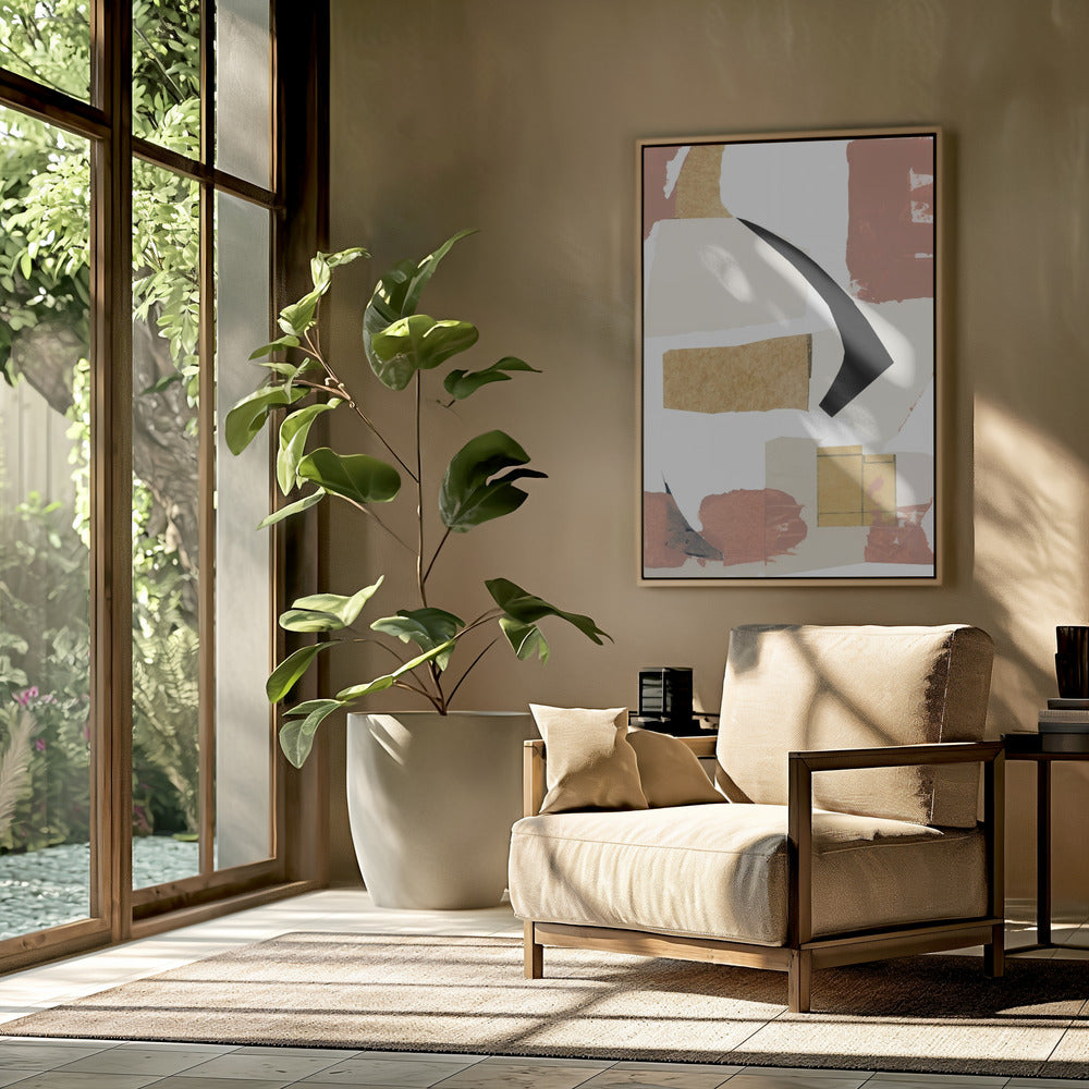 Neutral Abstract Shapes On White 1 | Poster