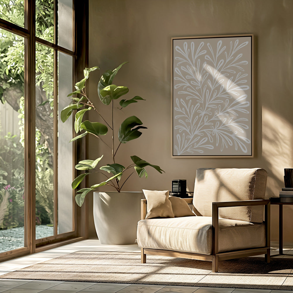 Beige White Plant | Poster