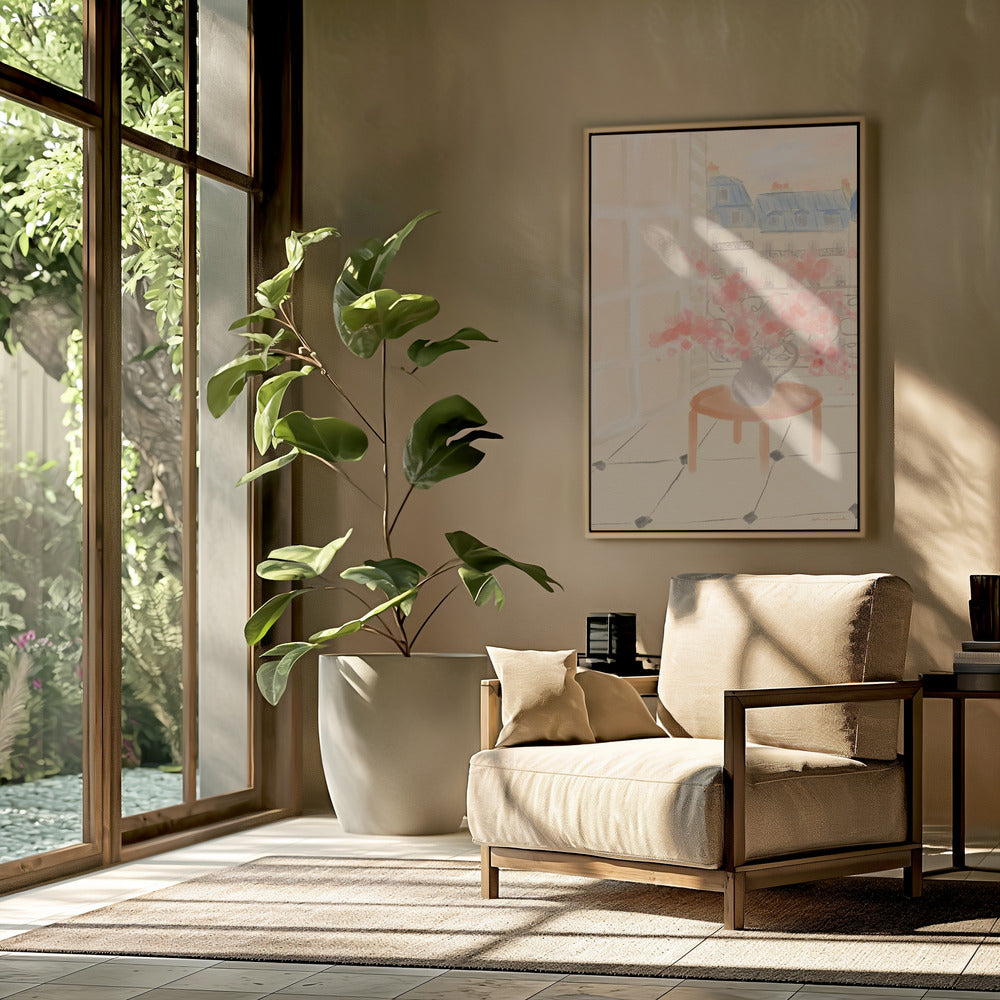 Cherry Blossoms In Parisian Apartment | Poster