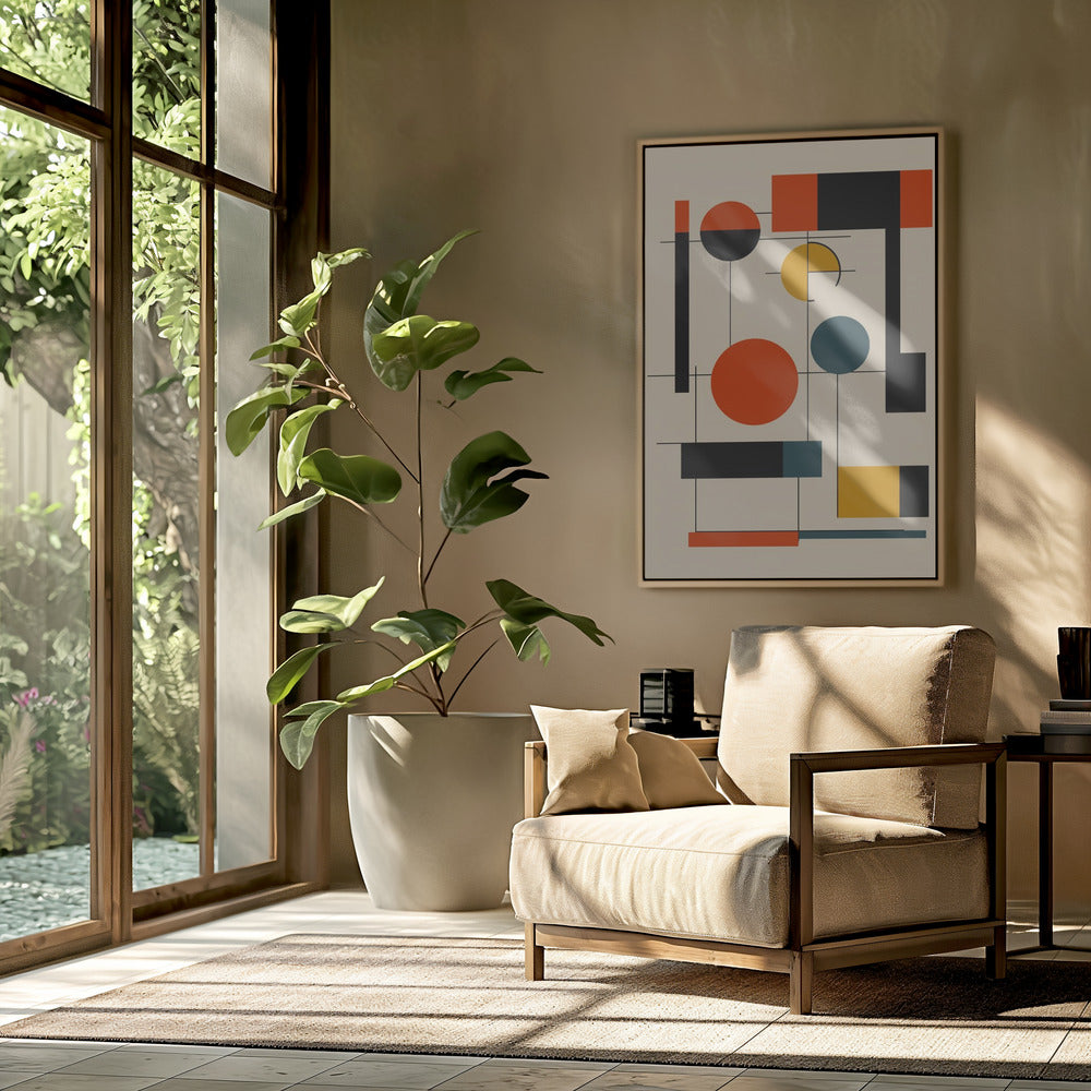 Geometric Shapes And A Balanced Color PaletteGeometric Harmony | Poster