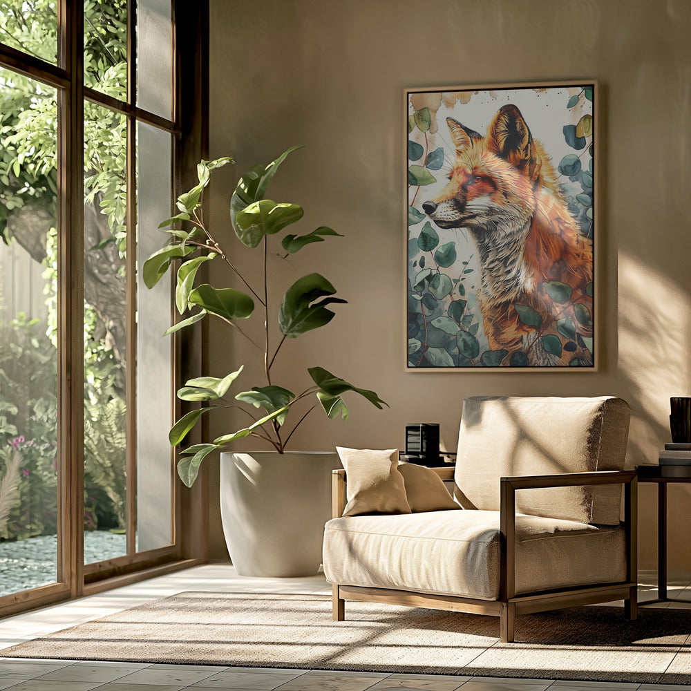 Animal watercolor art Fox 10 | Poster
