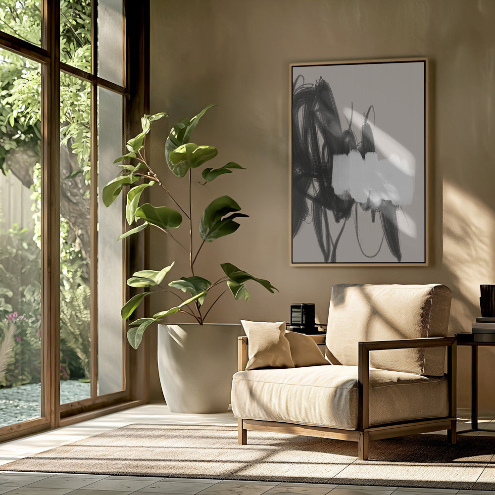 Expressive Black and White Brushstrokes | Poster