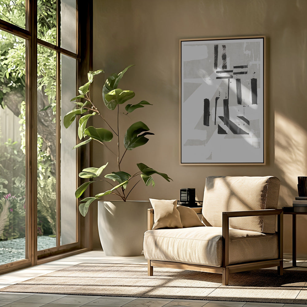 Grey & Black Art Print No 1 | Poster