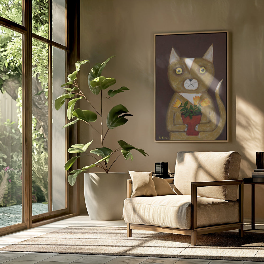 Pot Plant Cat | Poster