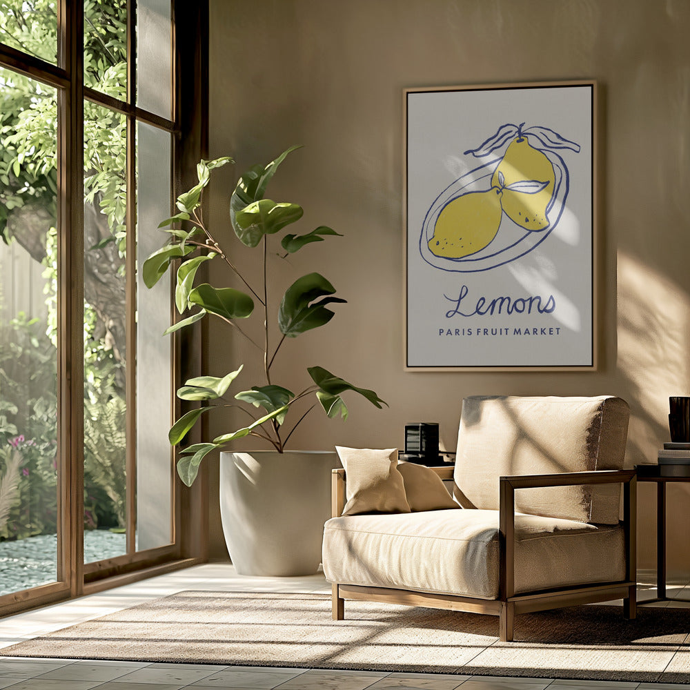 Food Art - Lemons Paris Fruit Market | Poster