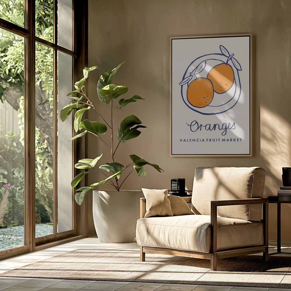 Food Art - Oranges Valencia Fruit Market | Poster
