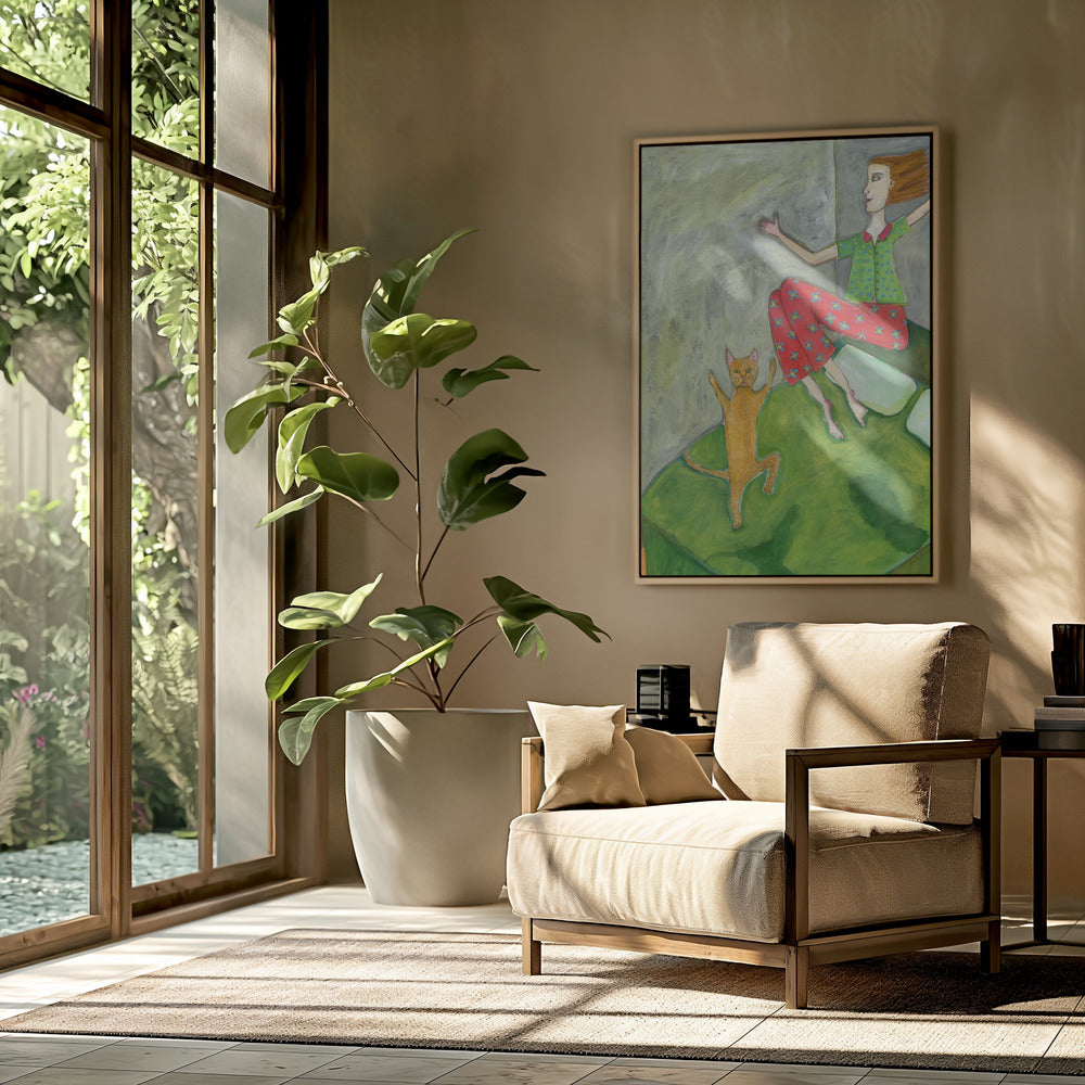 Cat Lover Jumping Joyful | Poster