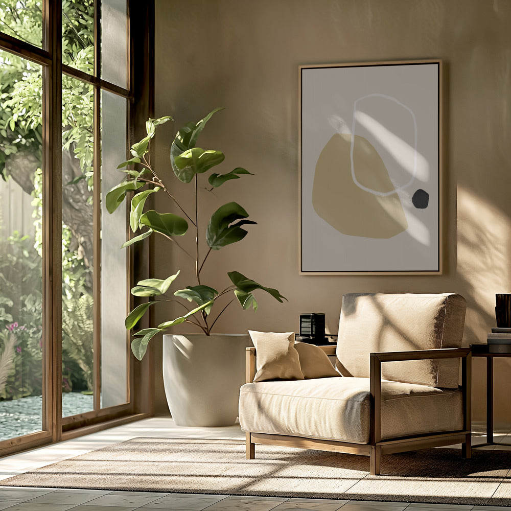 Beige and Black Geometric Shapes | Poster