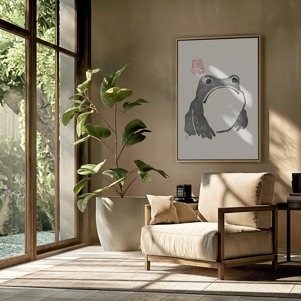 Grumpy Frog I Black | Poster