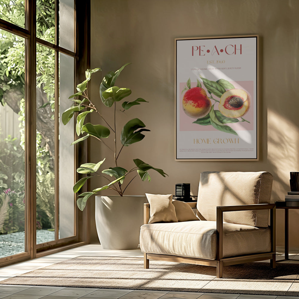 Vintage Style Peach Illustration | Poster