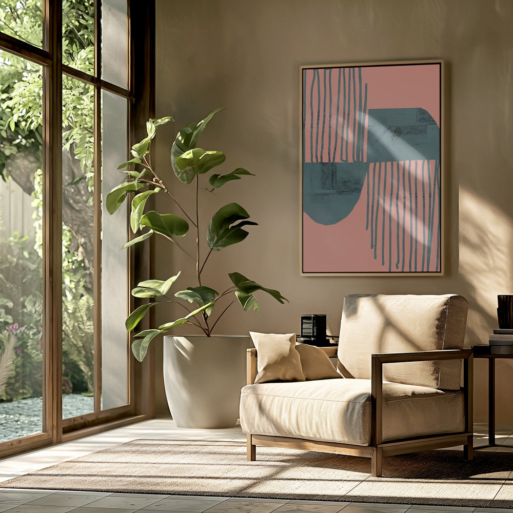 Turquoise & Coral Abstraction 6 | Poster