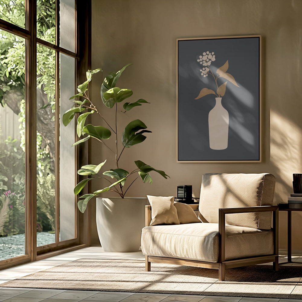 Minimal Abstract Art Vase Flower | Poster