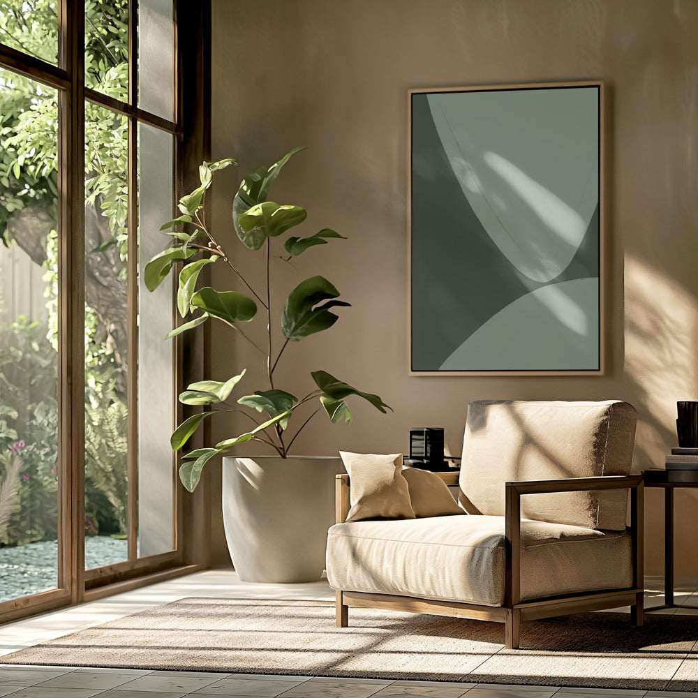 Green Curved Shapes | Poster