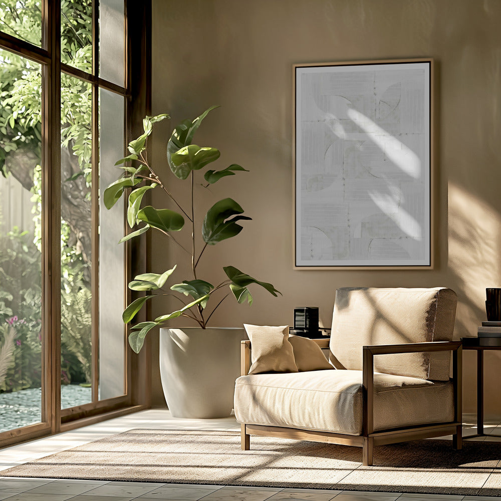 Geometric White Shapes | Poster