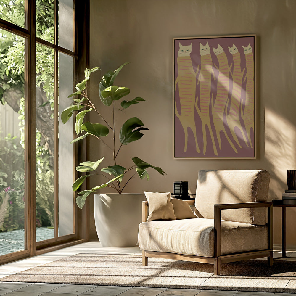 Five long cats | Poster