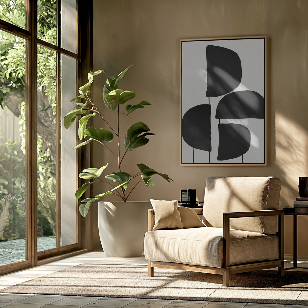 Minimalist Black Abstract Forms | Poster