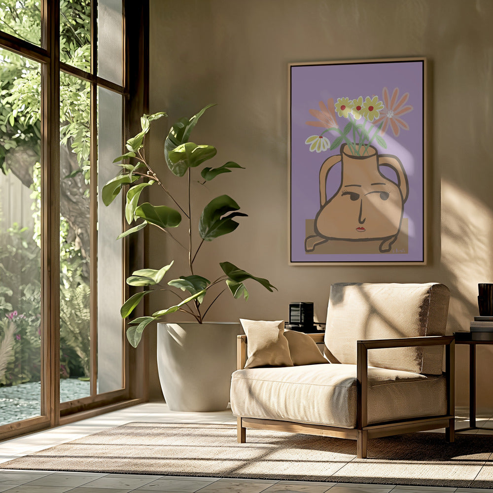 Lady vase with flowers | Poster