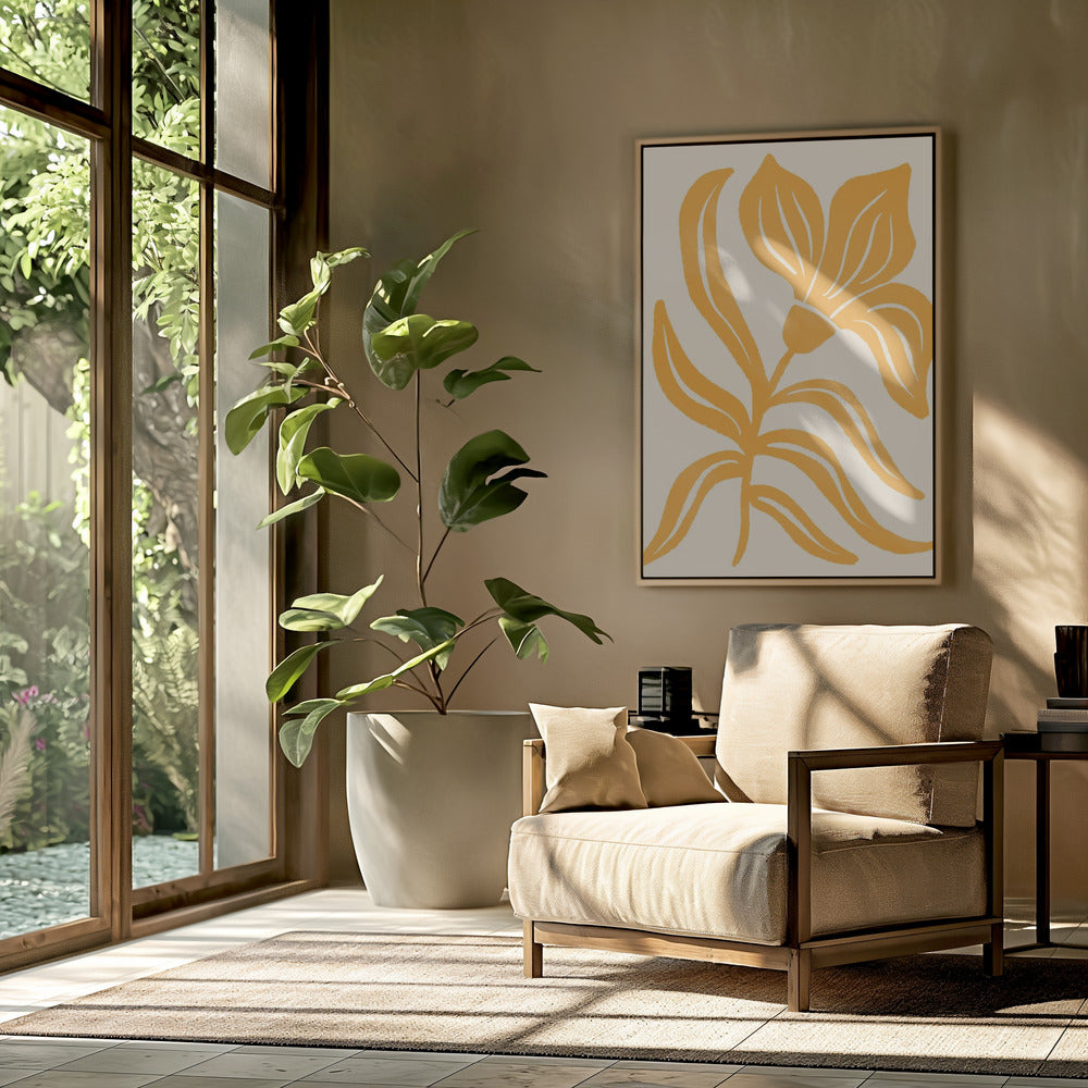 Abstract Yellow Stylized Tulip | Poster