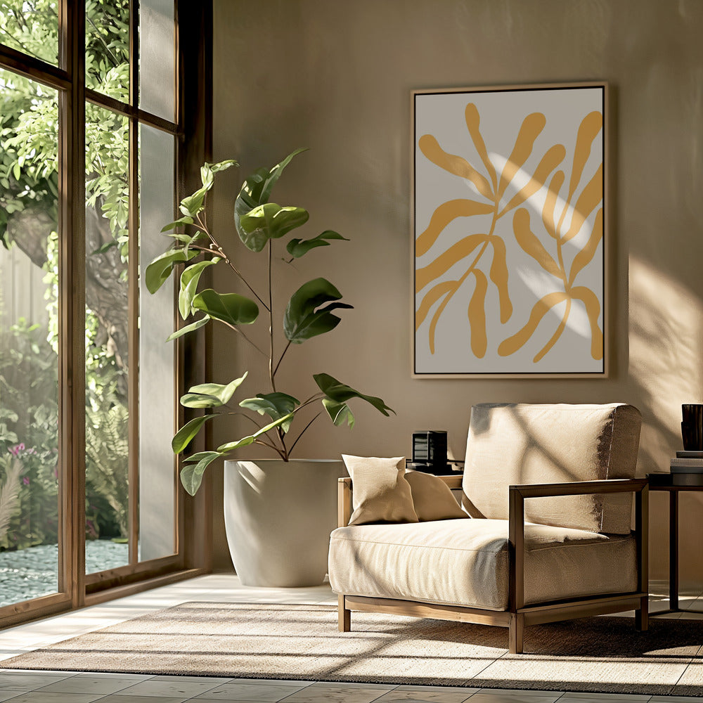 Yellow Leaf Silhouettes | Poster