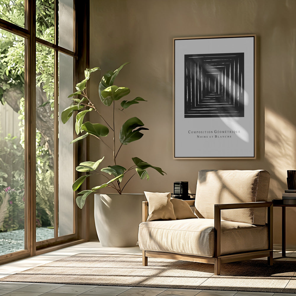 Composition Géométrique Noire et Blanche | Poster