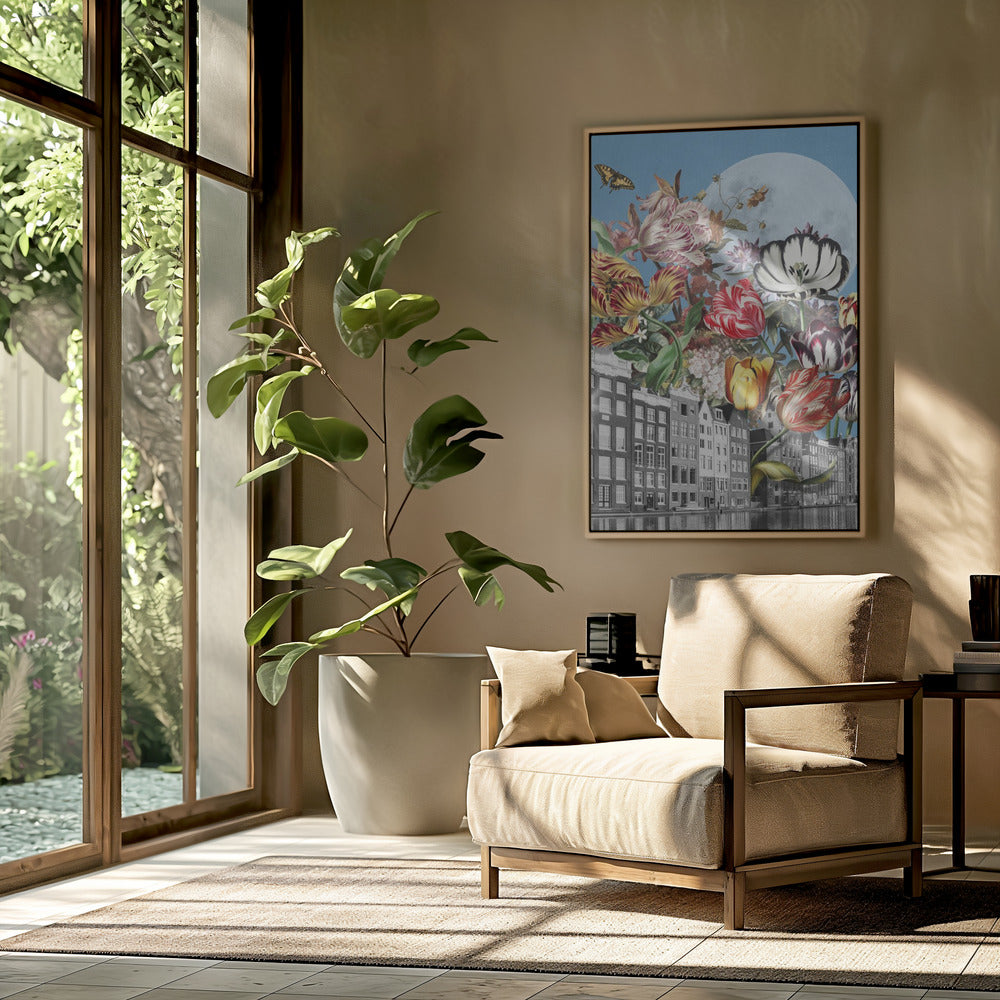 Vibrant Tulips And Intricate Butterflies | Poster