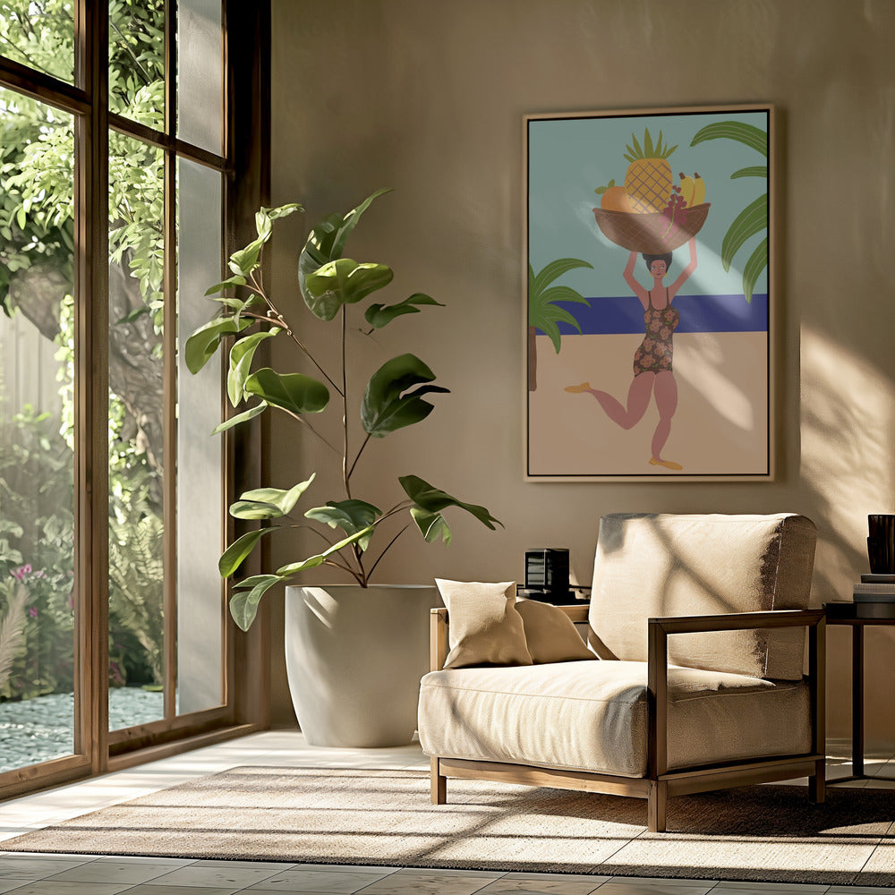 Tropical fruit at the beach | Poster