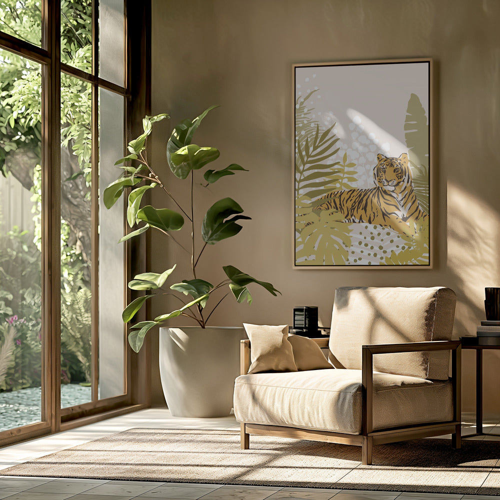 Tiger Laying Down By Cats and Dotz 30 X 42 Inches | Poster