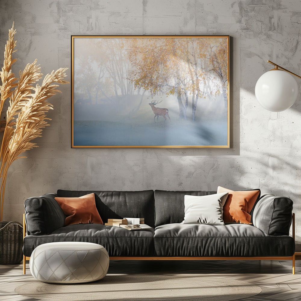 Elk Lost in Mist | Canvas