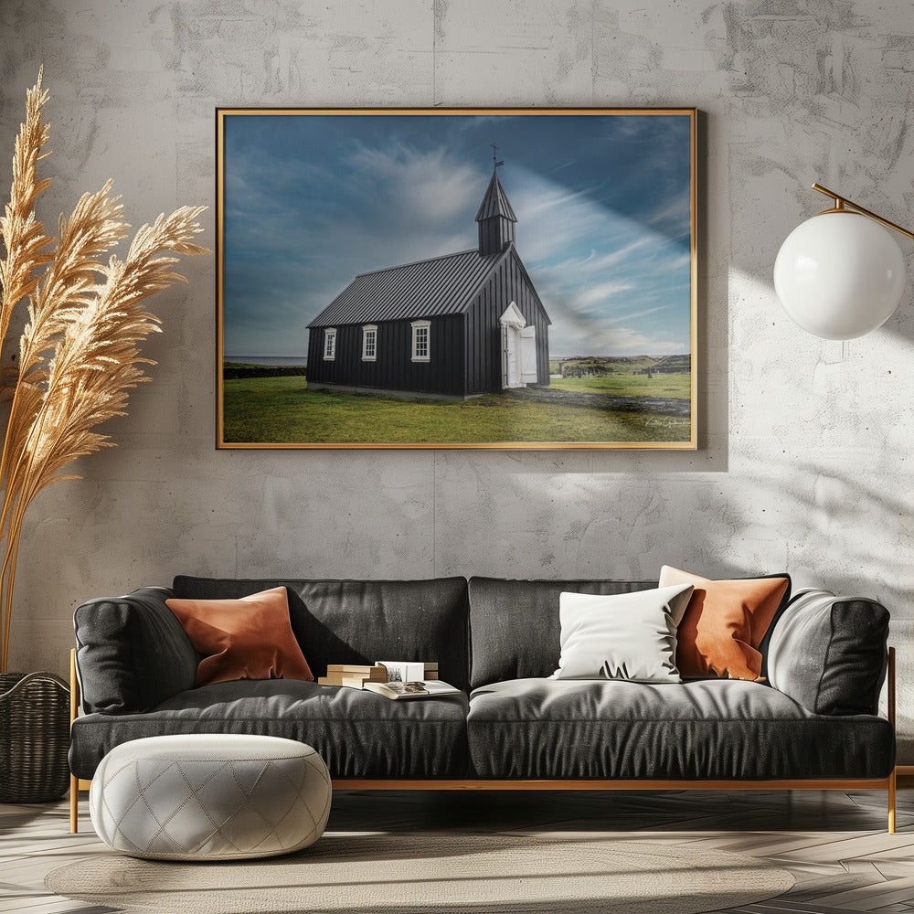 Black Church in Iceland | Canvas