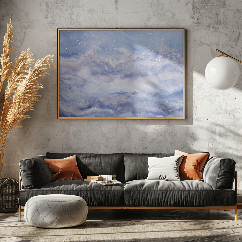 Mountains Under A Starry Sky | Canvas