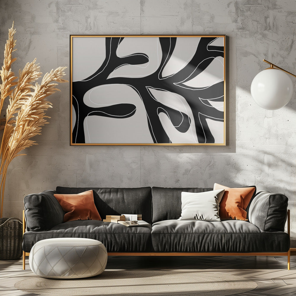 Abstract Twig Black and White | Poster