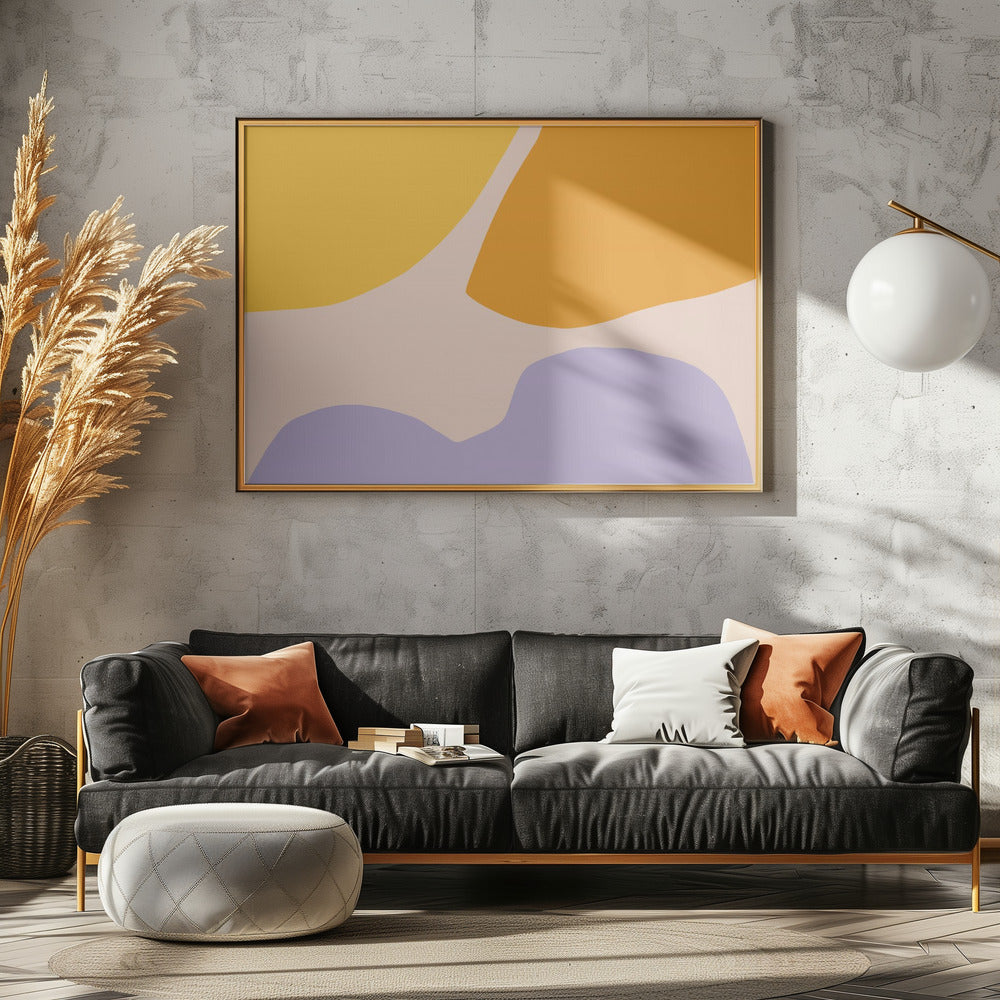 Soft Pastel Shapes in Yellow Orange and Purple | Poster