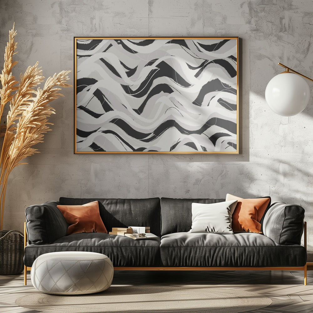 Monochrome Waves | Canvas